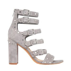 Sam Edelman Grey Suede Heeled Sandals Strappy
